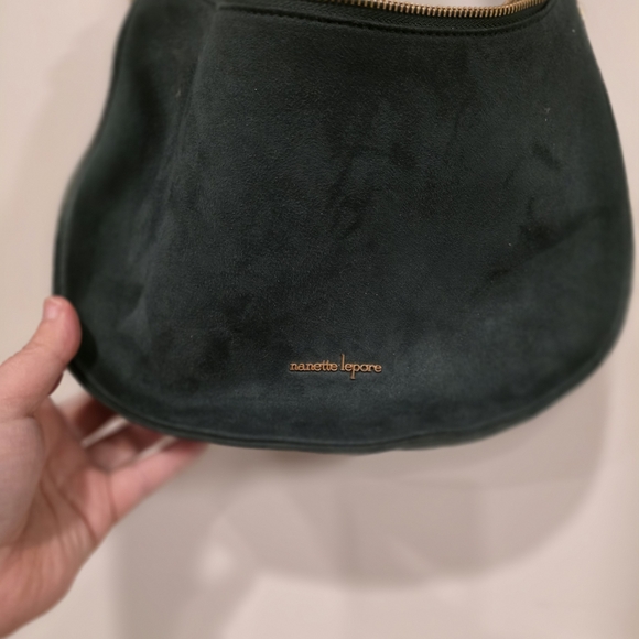 Nanette Lepore Dark Green Suede Shoulder Bag - Picture 2 of 6